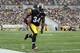 PITTSBURGH, PA - OCTOBER 07: Rashard Mendenhall #34 of the Pittsburgh Steelers carries the ball against the Philadelphia Eagles during the game on October 7, 2012 at Heinz Field in Pittsburgh, Pennsylvania. (Photo by Justin K. Aller/Getty Images)