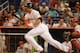 MIAMI, FL - SEPTEMBER 29: Giancarlo Stanton #27 of the Miami Marlins follows through his home run against the Philadelphia Phillies at Marlins Park on September 29, 2012 in Miami, Florida. (Photo by Jason Arnold/Getty Images)