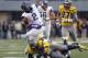 MORGANTOWN, WV - NOVEMBER 03: Trevone Boykin #2 of the TCU Horned Frogs carries the ball against the West Virginia Mountaineers during the game on November 3, 2012 at Mountaineer Field in Morgantown, West Virginia. TCU defeated WVU in two overtimes 39-38. (Photo by Justin K. Aller/Getty Images)