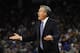 OAKLAND, CA - DECEMBER 28: Head coach Mike D'Antoni of the New York Knicks argues with the referee during their game against the Golden State Warriors at Oracle Arena on December 28, 2011 in Oakland, California. NOTE TO USER: User expressly acknowledges and agrees that, by downloading and or using this photograph, User is consenting to the terms and conditions of the Getty Images License Agreement. (Photo by Ezra Shaw/Getty Images)