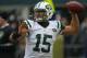 SEATTLE, WA - NOVEMBER 11: Quarterback Tim Tebow #15 of the New York Jets warms up prior to the game against the Seattle Seahawks at CenturyLink Field on November 11, 2012 in Seattle, Washington. (Photo by Otto Greule Jr/Getty Images)