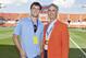 HOUSTON, TX - MAY 12: Former Dynamo President Oliver Luck (R) and his son Andrew Luck, first round pick in the NFL by the Indianapolis Colts during pre-game activity at the inaugural opening at BBVA Compass Stadium on May 12, 2012 in Houston, Texas. (Photo by Bob Levey/Getty Images)