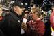 PHILADELPHIA - OCTOBER 03: Head coach Andy Reid of the Philadelphia Eagles meets with head coach Mike Shanahan of the Washington Redskins after their game on October 3, 2010 at Lincoln Financial Field in Philadelphia, Pennsylvania. The Redskins defeated the Eagles 17-12. (Photo by Jim McIsaac/Getty Images)
