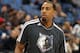 Nov 7, 2012; Minneapolis, MN, USA: Minnesota Timberwolves power forward Derrick Williams (7) looks on during warmups before a game against the Orlando Magic at Target Center.Mandatory Credit: Jesse Johnson-US PRESSWIRE