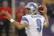 MINNEAPOLIS, MN - NOVEMBER 11: Matthew Stafford #9 of the Detroit Lions throws against the Minnesota Vikings on November 11, 2012 at Mall of America Field at the Hubert H. Humphrey Metrodome in Minneapolis, Minnesota. (Photo by Andy Clayton KIng/Getty Images)