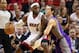 Nov 5, 2012; Miami, FL, USA; Miami Heat small forward LeBron James (6) dribbles the ball against Phoenix Suns point guard Goran Dragic (1) in the first half at American Airlines Arena. Mandatory Credit: Robert Mayer-US PRESSWIRE