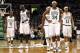 Nov 9, 2012; Boston, MA, USA; Boston Celtics point guard Rajon Rondo (9), power forward Kevin Garnett (5), shooting guard Jason Terry (center back), small forward Paul Pierce (34) and shooting guard Courtney Lee (11) take the floor against the Philadelphia 76ers during the first half at TD Garden. Mandatory Credit: Mark L. Baer-US PRESSWIRE