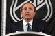 NEW YORK, NY - SEPTEMBER 13: Commissioner Gary Bettman of the National Hockey League speaks to the media at Crowne Plaza Times Square on September 13, 2012 in New York City. (Photo by Bruce Bennett/Getty Images)