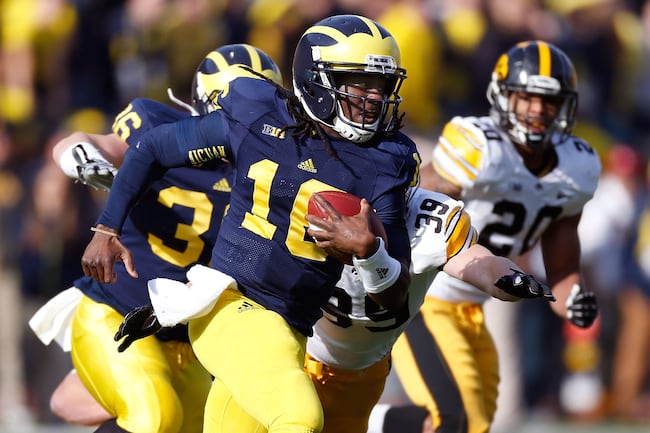 Denard Robinson is closing in on 100 yards (has 98)