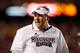 BATON ROUGE, LA - NOVEMBER 10: Head coach Dan Mullen of the Mississippi State Bulldogs talks with a player during the game against the LSU Tigers
at Tiger Stadium on November 10, 2012 in Baton Rouge, Louisiana.The Tigers defeated the Bulldogs 37-17. (Photo by Chris Graythen/Getty Images)