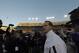 Nov 17, 2012; Auburn, AL, USA: Auburn Tigers head coach Gene Chizik leaves the field after the Tigers beat the Alabama A&M Bulldogs 51-7 at Jordan-Hare Stadium. Mandatory Credit: John Reed-US PRESSWIRE