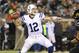 November 8, 2012; Jacksonville FL, USA; Indianapolis Colts quarterback Andrew Luck (12) throws the ball during the first quarter against the Jacksonville Jaguars at EverBank Field. Mandatory Credit: Kim Klement-US PRESSWIRE