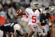 STATE COLLEGE, PA - OCTOBER 27: Quarterback Braxton Miller #5 of the Ohio State Buckeyes looks to pass against the Penn State Nittany Lions in the third quarter at Beaver Stadium on October 27, 2012 in State College, Pennsylvania. The Ohio State Buckeyes won, 35-23. (Photo by Patrick Smith/Getty Images)