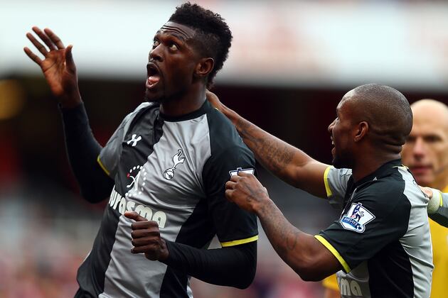 Spurs' Emmanuel Adebayor Sorry for Sending-off Against Arsenal