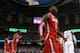 NEW ORLEANS, LA - MARCH 31: Deshaun Thomas #1 of the Ohio State Buckeyes reacts in the first half while taking on the Kansas Jayhawks during the National Semifinal game of the 2012 NCAA Division I Men's Basketball Championship at the Mercedes-Benz Superdome on March 31, 2012 in New Orleans, Louisiana. (Photo by Chris Graythen/Getty Images)