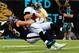 JACKSONVILLE, FL - SEPTEMBER 16: Blaine Gabbert #11 of the Jacksonville Jaguars is sacked by Brooks Reed #58 of the Houston Texans during the game at EverBank Field on September 16, 2012 in Jacksonville, Florida. (Photo by Sam Greenwood/Getty Images)