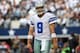 ARLINGTON, TX - NOVEMBER 18: Tony Romo #9 of the Dallas Cowboys reacts between plays against the Cleveland Browns at Cowboys Stadium on November 18, 2012 in Arlington, Texas. (Photo by Ronald Martinez/Getty Images)