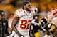 PITTSBURGH, PA - NOVEMBER 12: Dwayne Bowe #82 of the Kansas City Chiefs reacts after being shaken up on a fourth quarter play while playing the Pittsburgh Steelers at Heinz Field on November 12, 2012 in Pittsburgh, Pennsylvania. Pittsburgh won the game 16-13 in overtime.(Photo by Gregory Shamus/Getty Images)
