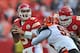 KANSAS CITY, MO - NOVEMBER 18: Quarterback Brady Quinn #9 of the Kansas City Chiefs drops back to pass against the Cincinnati Bengals during the second half on November 18, 2012 at Arrowhead Stadium in Kansas City, Missouri. Cincinnati defeated Kansas City 28-6. (Photo by Peter Aiken/Getty Images)
