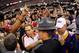 NEW ORLEANS, LA - JANUARY 09: Head coach Nick Saban of the Alabama Crimson Tide shakes hands with head coach Les Miles of the Louisiana State University Tigers afterthe 2012 Allstate BCS National Championship Game at Mercedes-Benz Superdome on January 9, 2012 in New Orleans, Louisiana. Alabama won the game by a score of 21-0. (Photo by Kevin C. Cox/Getty Images)