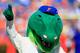 GAINESVILLE, FL - NOVEMBER 03: Florida Gators mascot Albert performs during the game against the Missouri Tigers at Ben Hill Griffin Stadium on November 3, 2012 in Gainesville, Florida. (Photo by Sam Greenwood/Getty Images)