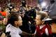 AUBURN, AL - NOVEMBER 26: Head coach Nick Saban of the Alabama Crimson Tide shakes hands with head coach Gene Chizik of the Auburn Tigers after the Crimson Tide's 42-14 win at Jordan-Hare Stadium on November 26, 2011 in Auburn, Alabama. (Photo by Kevin C. Cox/Getty Images)