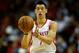 HOUSTON, TX - NOVEMBER 12: Jeremy Lin #7 of the Houston Rockets passes the ball against the Miami Heat at the Toyota Center on November 12, 2012 in Houston, Texas. NOTE TO USER: User expressly acknowledges and agrees that, by downloading and or using this photograph, User is consenting to the terms and conditions of the Getty Images License Agreement. (Photo by Scott Halleran/Getty Images)