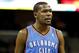 November 16, 2012; New Orleans, LA, USA; Oklahoma City Thunder small forward Kevin Durant (35) against the New Orleans Hornets during the first quarter of a game at the New Orleans Arena. Mandatory Credit: Derick E. Hingle-US PRESSWIRE