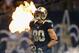 NEW ORLEANS, LA - NOVEMBER 11: Jimmy Graham #80 of the New Orleans Saints yells as he is introduced before playing the Atlanta Falcons at The Mercedes-Benz Superdome on November 11, 2012 in New Orleans, Louisiana. (Photo by Chris Graythen/Getty Images)