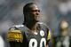 IRVING, TX - OCTOBER 17: Wide reciever Plaxico Burress #80 of the Pittsburgh Steelers watches during the game with the Dallas Cowboys at Texas Stadium on October 17, 2004 in Irving, Texas. The Steelers defeated the Cowboys 24-20. (Photo by Harry How/Getty Images)