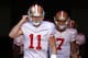GLENDALE, AZ - DECEMBER 11: Quarterback Alex Smith #11 of the San Francisco 49ers leads teammates out onto the field before the NFL game against the Arizona Cardinals at the University of Phoenix Stadium on December 11, 2011 in Glendale, Arizona. The Cardinals defeated the 49ers 21-19. (Photo by Christian Petersen/Getty Images)