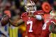 SAN FRANCISCO, CA - NOVEMBER 19: Colin Kaepernick #7 of the San Francisco 49ers rolls out to pass against the Chicago Bears during the third quarter at Candlestick Park on November 19, 2012 in San Francisco, California. The 49ers won the game 32-7. (Photo by Thearon W. Henderson/Getty Images)