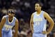 Nov 17, 2012; San Antonio, TX, USA; Denver Nuggets guard Andre Miller (24) and forward Corey Brewer (13) while playing against the San Antonio Spurs during the second half at the AT&T Center. Mandatory Credit: Soobum Im-US PRESSWIRE
