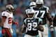 CHARLOTTE, NC - NOVEMBER 18: Steve Smith #89 of the Carolina Panthers reacts after a catch during their game against the Tampa Bay Buccaneers at Bank of America Stadium on November 18, 2012 in Charlotte, North Carolina. (Photo by Streeter Lecka/Getty Images)