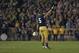 SOUTH BEND, IN - NOVEMBER 17: Manti T'eo #5 of the Notre Dame Fighting Irish waves to the crowd as he leaves the home field for the last time during a game against the Wake Forest Demon Deacons at Notre Dame Stadium on November 17, 2012 in South Bend, Indiana. Notre Dame defeated Wake Forest 38-0. (Photo by Jonathan Daniel/Getty Images)