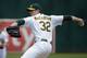OAKLAND, CA - SEPTEMBER 05: Brandon McCarthy #32 of the Oakland Athletics pitches against the Los Angeles Angels of Anaheim at O.co Coliseum on September 5, 2012 in Oakland, California. (Photo by Thearon W. Henderson/Getty Images)