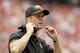 HOUSTON, TX- OCTOBER 21: Head coach John Harbaugh of the Baltimore Ravens coaches against the Houston Texans on October 21, 2012 at Reliant Stadium in Houston, Texas. Texas won 43 to 13. (Photo by Thomas B. Shea/Getty Images)