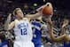 Nov 9, 2012; Los Angeles, CA, USA; UCLA Bruins forward David Wear (12) battles for the ball with Jake Kitchell (0) during the game at Pauley Pavalion. Mandatory Credit: Richard Mackson-US PRESSWIRE