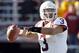 Nov 17, 2012; Chestnut Hill, Massachusetts, USA; Virginia Tech Hokies quarterback Logan Thomas (3) prepares to make a pass during the first quarter against the Boston College Eagles at Alumni Stadium. Mandatory Credit: Greg M. Cooper-US PRESSWIRE
