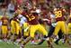 LOS ANGELES, CA - OCTOBER 20: Quarterback Max Wittek #13 of the USC Trojans throws a pass against the Colorado Buffaloes at the Los Angeles Memorial Coliseum on October 20,2012 in Los Angeles, California. USC won 50-6. (Photo by Stephen Dunn/Getty Images)