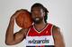 October 1, 2012; Washington, DC, USA; Washington Wizards center Nene (42) poses for a portrait during Wizards media day at Verizon Center. Mandatory Credit: Geoff Burke-US PRESSWIRE
