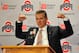 COLUMBUS, OH - NOVEMBER 28: Urban Meyer speaks to the media after being introduced as the new head coach of Ohio State football on November 28, 2011 in Columbus, Ohio. (Photo by Jamie Sabau/Getty Images)
