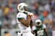 Oct 28, 2012; East Rutherford, NJ, USA; Miami Dolphins wide receiver Jabar Gaffney (10) makes a catch in the endzone for a touchdown against the New York Jets during the third quarter at MetLife Stadium. Mandatory Credit: Debby Wong-US PRESSWIRE