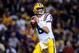 BATON ROUGE, LA - NOVEMBER 17: Zach Mettenberger #8 of the LSU Tigers drops back to pass during a game against the Ole Miss Rebels at Tiger Stadium on November 17, 2012 in Baton Rouge, Louisiana. (Photo by Stacy Revere/Getty Images)
