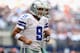 ARLINGTON, TX - NOVEMBER 18: Tony Romo #9 of the Dallas Cowboys runs off the field after a failed conversion during play against the Cleveland Browns at Cowboys Stadium on November 18, 2012 in Arlington, Texas. (Photo by Ronald Martinez/Getty Images)
