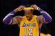 LOS ANGELES, CA - NOVEMBER 16: Dwight Howard #12 of the Los Angeles Lakers adjusts his head band during the NBA basketball game against the Phoenix Suns at Staples Center on November 16, 2012 in Los Angeles, California. NOTE TO USER: User expressly acknowledges and agrees that, by downloading and or using this photograph, User is consenting to the terms and conditions of the Getty Images License Agreement. (Photo by Kevork Djansezian/Getty Images)