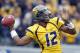 MORGANTOWN, WV - NOVEMBER 03: Geno Smith #12 of the West Virginia Mountaineers drops back to pass against the TCU Horned Frogs during the game on November 3, 2012 at Mountaineer Field in Morgantown, West Virginia. (Photo by Justin K. Aller/Getty Images)