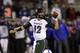 Nov 16, 2012; Colorado Springs, CO, USA; Air Force Falcons defensive lineman Joseph Champaign (47) sacks Hawaii Warriors quarterback Jeremy Higgins (12) in the second quarter of the game at Falcon Stadium. Mandatory Credit: Ron Chenoy-US PRESSWIRE