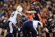 DENVER, CO - NOVEMBER 18: Quarterback Peyton Manning #18 of the Denver Broncos directs the offense against the San Diego Chargers at Sports Authority Field at Mile High on November 18, 2012 in Denver, Colorado. (Photo by Doug Pensinger/Getty Images)