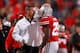 COLUMBUS, OH - NOVEMBER 03: Head Coach Urban Meyer of the Ohio State Buckeyes congratulates Bri'onte Dunn #25 of the Ohio State Buckeyes after he scored a touchdown against the Illinois Illini on November 3, 2012 at Ohio Stadium in Columbus, Ohio. Ohio State defeated Illinois 52-22. (Photo by Kirk Irwin/Getty Images)